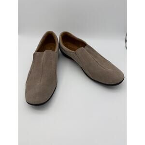 Naturalizer Fadrina Beige Brown Leather Suede Slip On Flat Shoes Size 9.5M